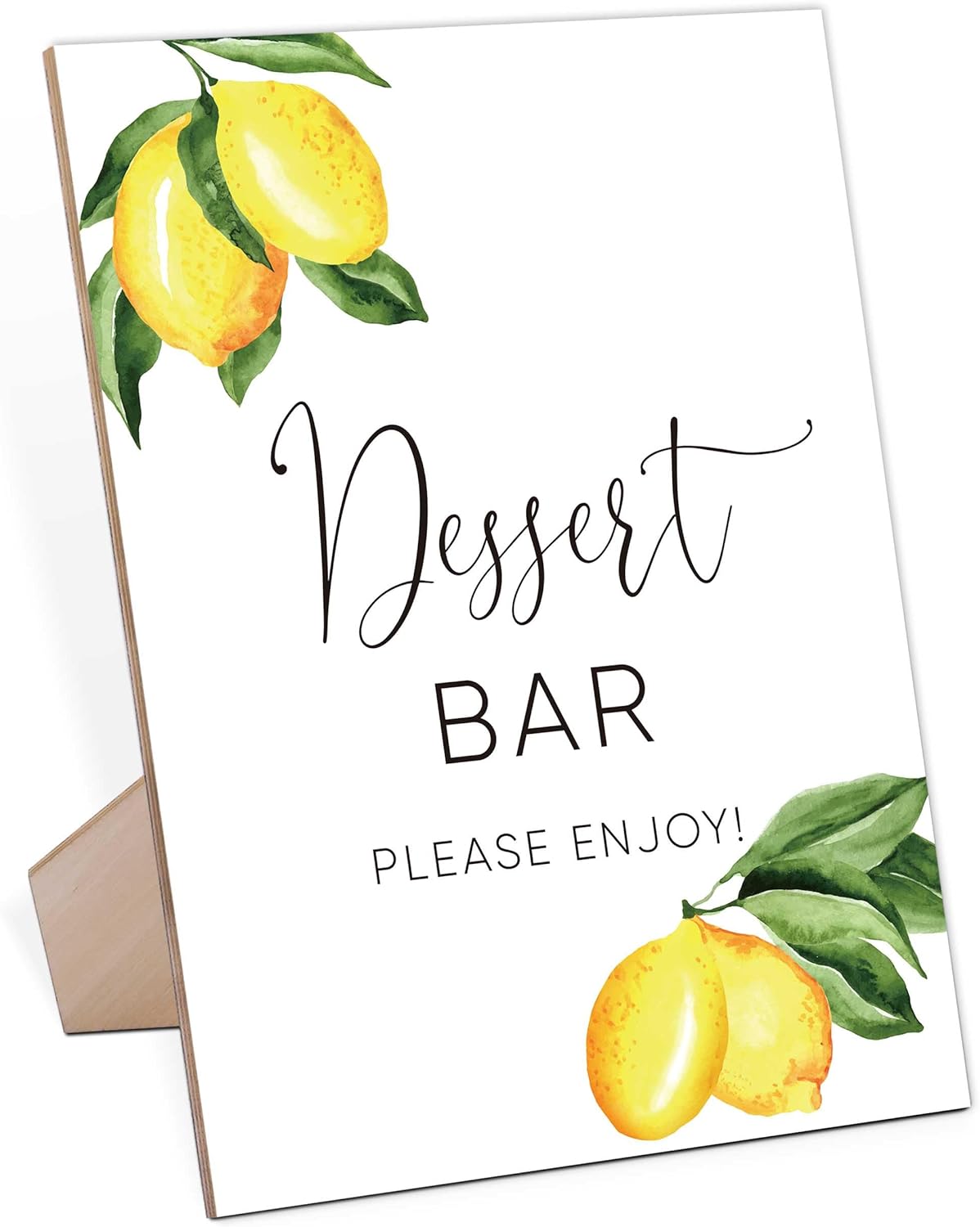 Dessert Bar Sign for Wedding Reception, Wooden Sign With Stand, Lemon Dessert Table Sign, Wedding Favor Signs, Party Supplies, Bridal Shower Centerpieces, Engagement Party Decorations-2