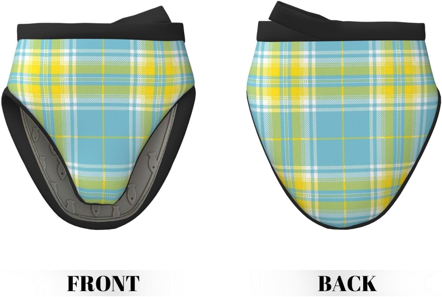 Light Blue and Yellow Tartan Plaid Non-Slip Mini Oven Mitts, for Kitchen Polyester Heat Resistant Gloves
