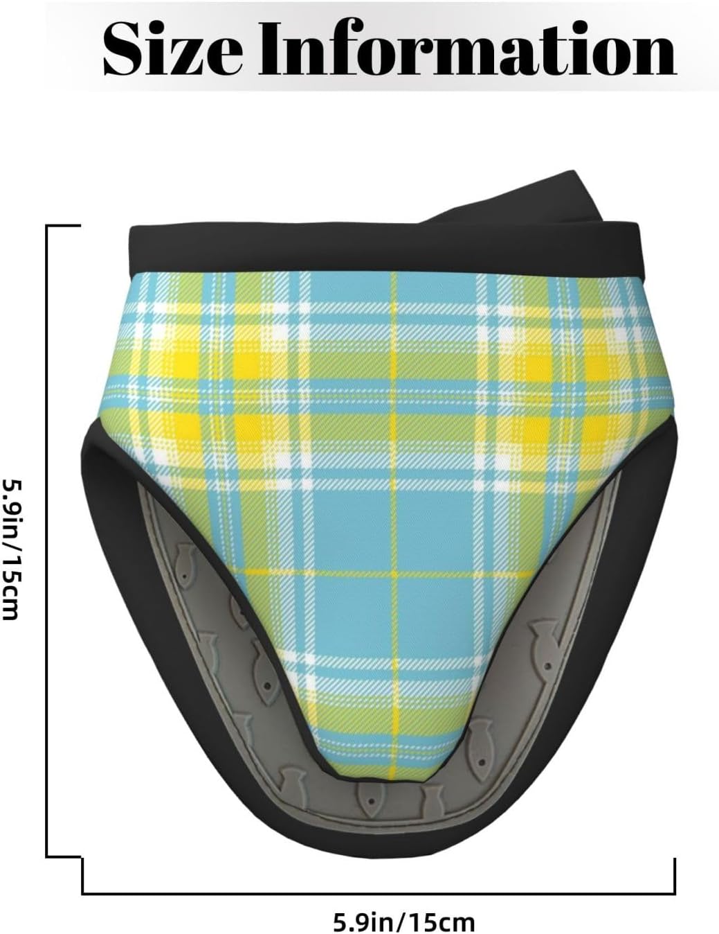 Light Blue and Yellow Tartan Plaid Non-Slip Mini Oven Mitts, for Kitchen Polyester Heat Resistant Gloves