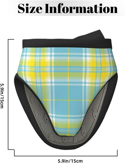 Light Blue and Yellow Tartan Plaid Non-Slip Mini Oven Mitts, for Kitchen Polyester Heat Resistant Gloves
