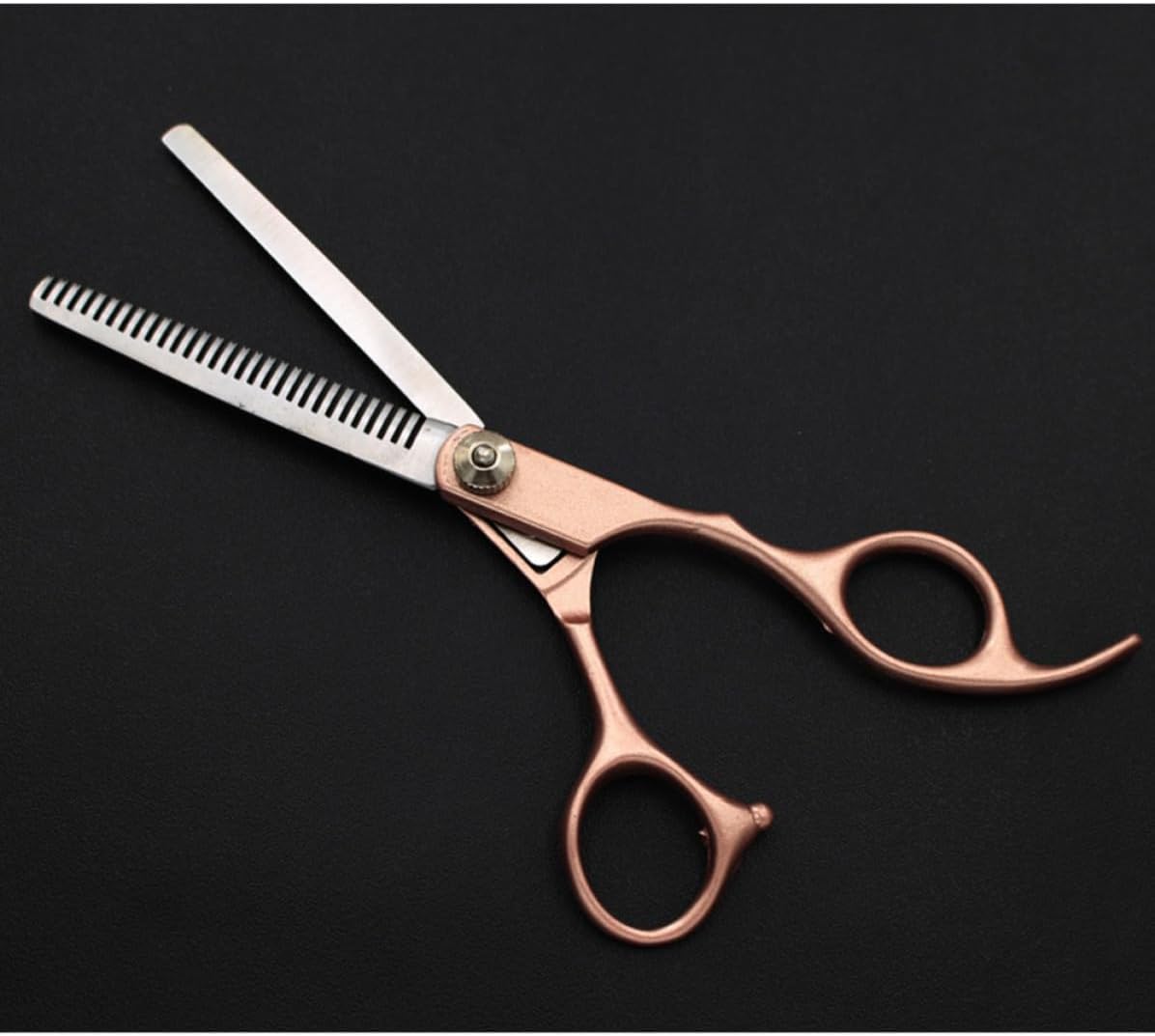 7 Inches Metallic Yellow Grooming Scissors Kit with 6pcs Stainless Steel Hairdressing Scissors Set, Ergonomic Handle, Damage Hair Resistant, Storage Bag Included for Professional