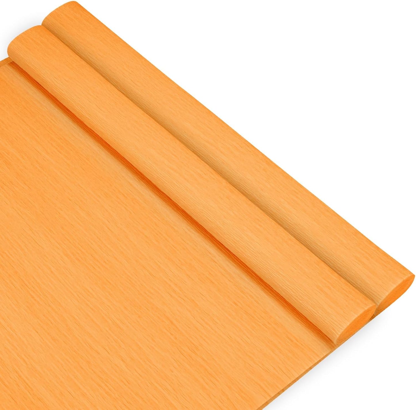 2-Pack Crepe Paper, 8.2ft x 20" /250 x 50cm(LxW) Soft Wide Crepe Paper Streamer Sheet, Decorative Craft Streamer for DIY Craft/Flower Making/Decoration [Orange]