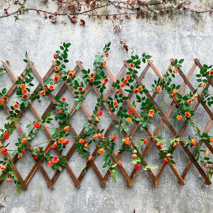 6FT Bendable Yellow Orange Rose Flower Garland, Artificial Silk Wild Roses Vine Leaves Hanging Flowers for Wall Fireplace Fence Trellis Wedding Home Spring Summer Decor(2PC)