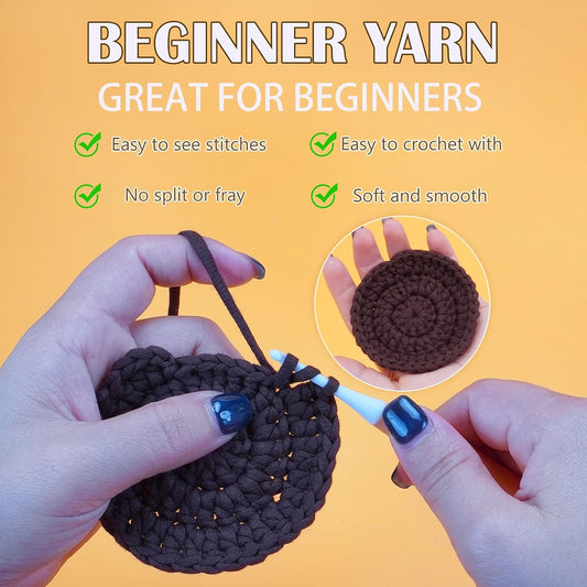 200g Beginner-Friendly Yarn for Crocheting and Knitting, 4 Pack 320 m Worsted-Weight Medium #4; Easy-to-See Stitches with No Splitting Soft & Thick Yarn for Amigurumi and DIY Projects- Lemon Yellow