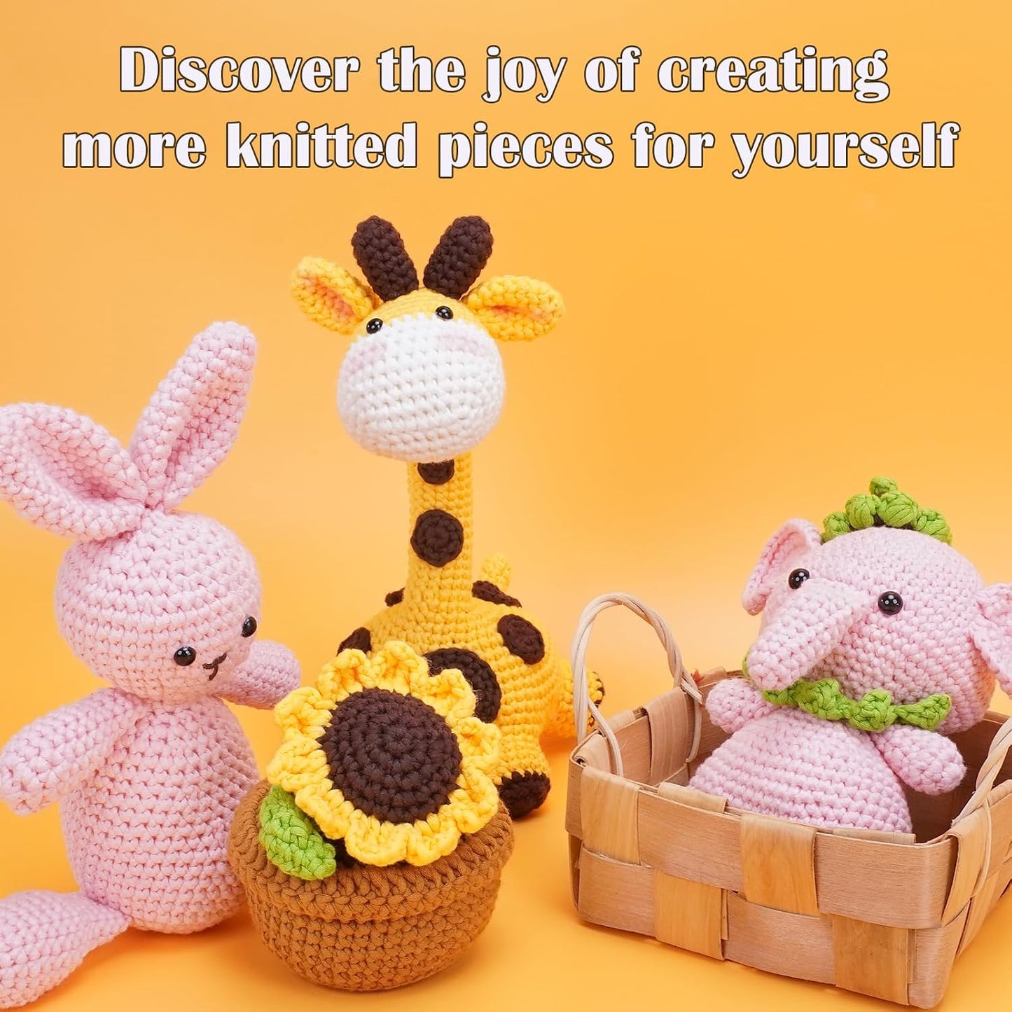 200g Beginner-Friendly Yarn for Crocheting and Knitting, 4 Pack 320 m Worsted-Weight Medium #4; Easy-to-See Stitches with No Splitting Soft & Thick Yarn for Amigurumi and DIY Projects- Lemon Yellow