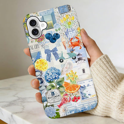 Compatible with iPhone 16,Durable & Shockproof Phone Case Cover Design - Italian Summer Lemon Collage