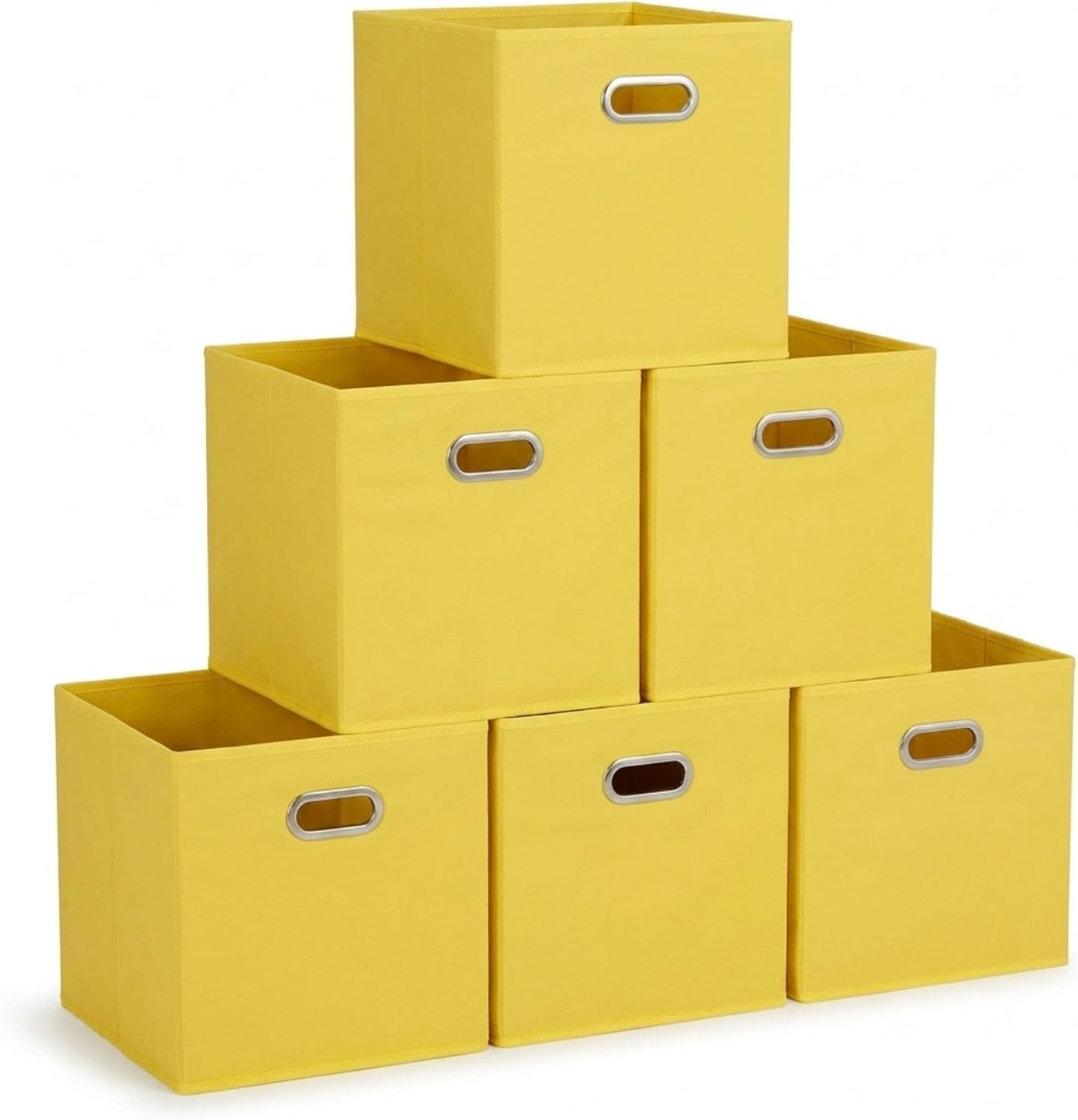 6 ct Open Fabric Cube Storage Bins, Golden Yellow