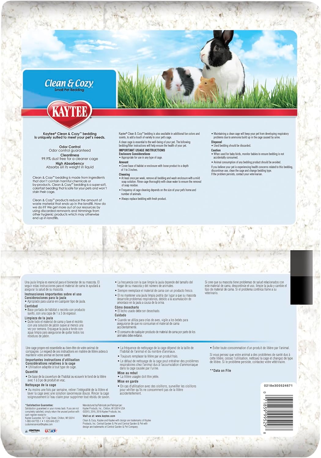 Clean & Cozy White Paper Bedding, Made for Small Animals, 85 Liters