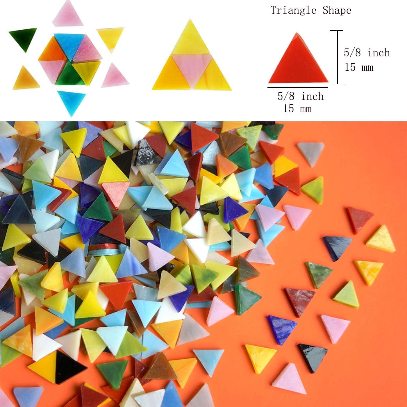 1050 Pieces Mixed Shapes Glass Mosaic Tiles for Crafts, Colorful Stained Glass Pieces for Mosaic Projects
