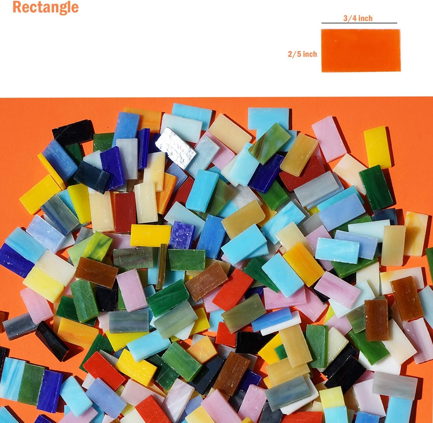 1050 Pieces Mixed Shapes Glass Mosaic Tiles for Crafts, Colorful Stained Glass Pieces for Mosaic Projects
