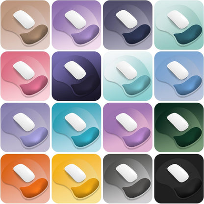 Ergonomic Mouse Pad, Cushioned Gel Wrist Rest, Non-Slip Base, Smooth Surface, Cute Multi-Color, 9.5 x 8.2 in, Yellow Gradient