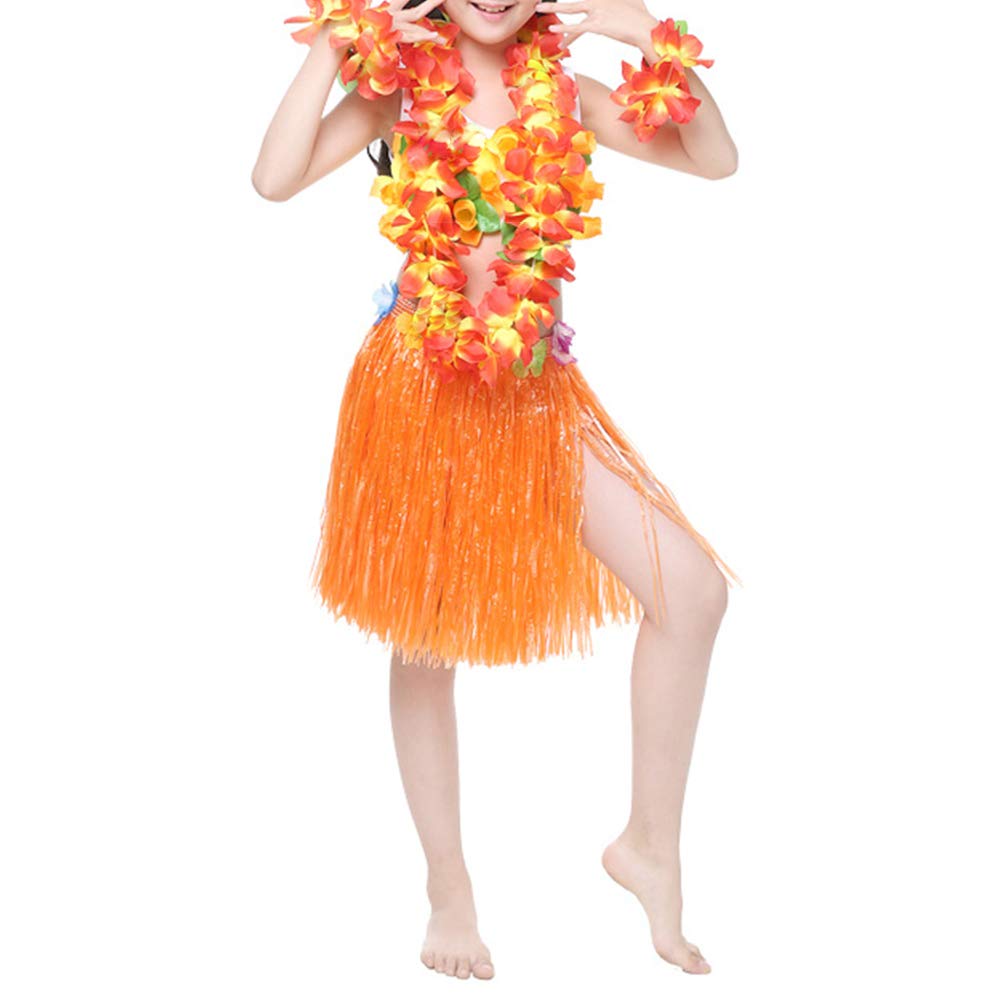 Hawaiian Leis Headband Wristbands Flower Tropical Hawaii Luau Necklace Headpiece Hair Bands Hairband Wreath Bracelets Women Cosplay Dress Up Wedding Summer Beach Birthday Party Supplies Yellow
