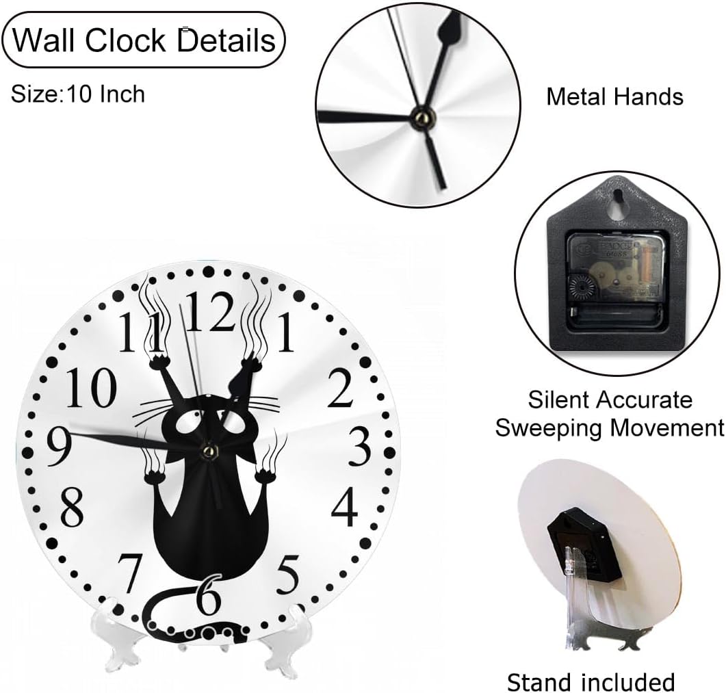 Clock Lemon Slice Style Wall Clock 10 Inch Silent Non-Ticking Clocks Battery Operated for Home Living Laundry Room Kitchen Bedroom Office