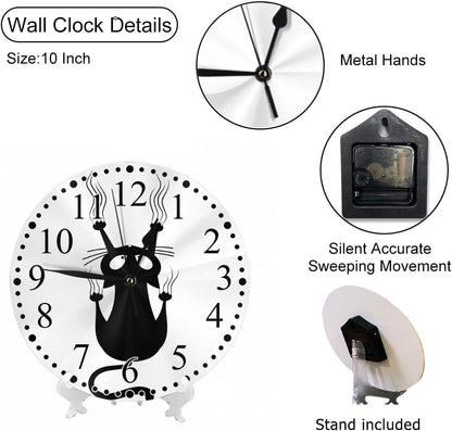 Clock Lemon Slice Style Wall Clock 10 Inch Silent Non-Ticking Clocks Battery Operated for Home Living Laundry Room Kitchen Bedroom Office
