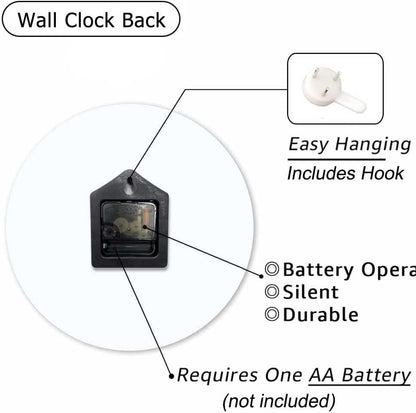 Clock Lemon Slice Style Wall Clock 10 Inch Silent Non-Ticking Clocks Battery Operated for Home Living Laundry Room Kitchen Bedroom Office