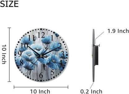 Clock Lemon Slice Style Wall Clock 10 Inch Silent Non-Ticking Clocks Battery Operated for Home Living Laundry Room Kitchen Bedroom Office