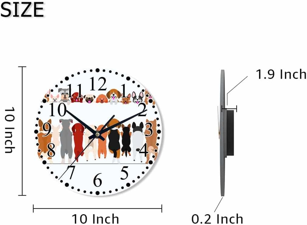 Clock Lemon Slice Style Wall Clock 10 Inch Silent Non-Ticking Clocks Battery Operated for Home Living Laundry Room Kitchen Bedroom Office