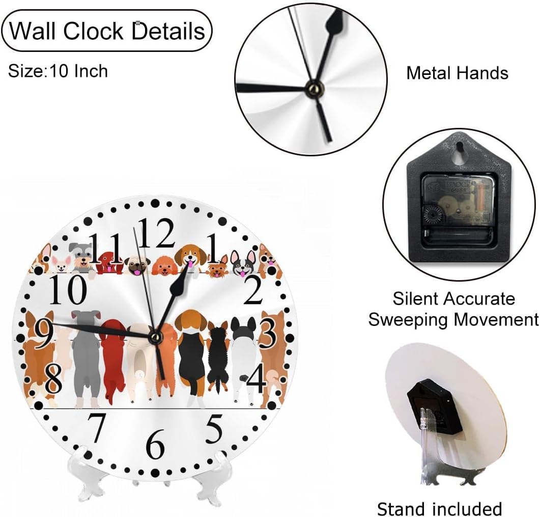 Clock Lemon Slice Style Wall Clock 10 Inch Silent Non-Ticking Clocks Battery Operated for Home Living Laundry Room Kitchen Bedroom Office