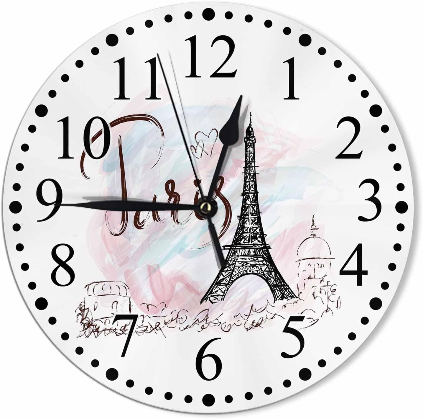 Clock Lemon Slice Style Wall Clock 10 Inch Silent Non-Ticking Clocks Battery Operated for Home Living Laundry Room Kitchen Bedroom Office