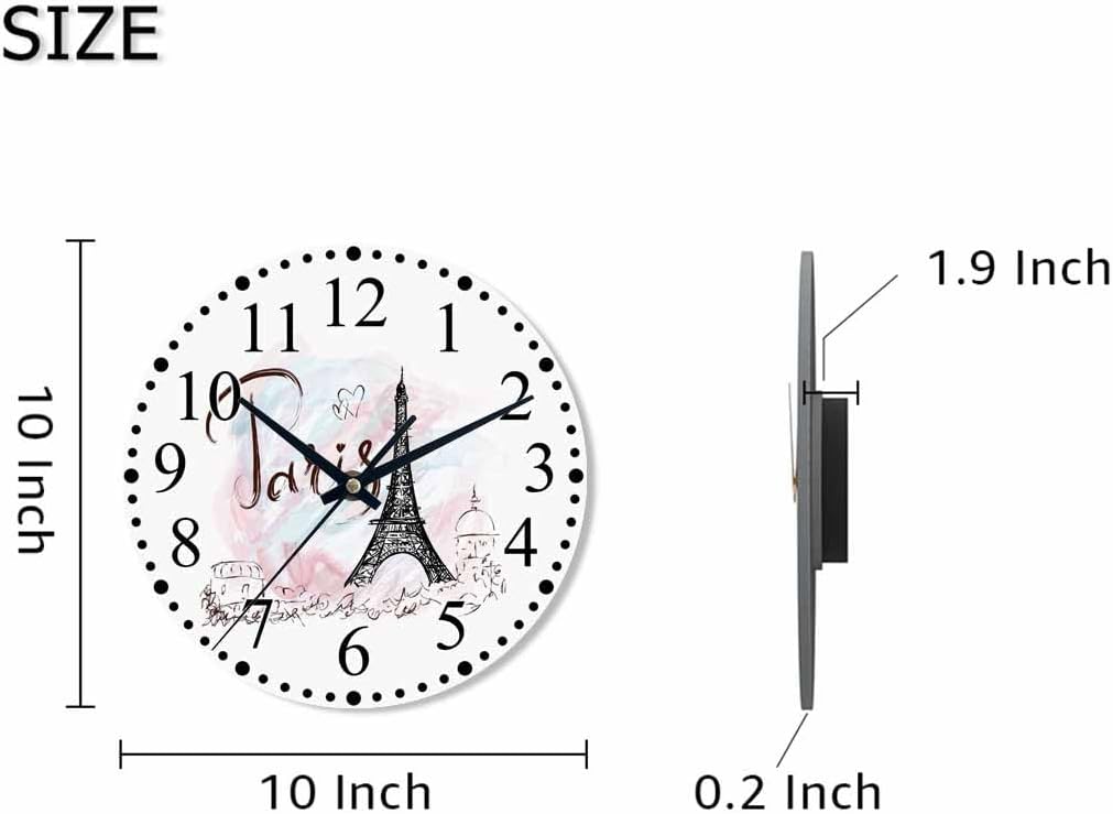Clock Lemon Slice Style Wall Clock 10 Inch Silent Non-Ticking Clocks Battery Operated for Home Living Laundry Room Kitchen Bedroom Office