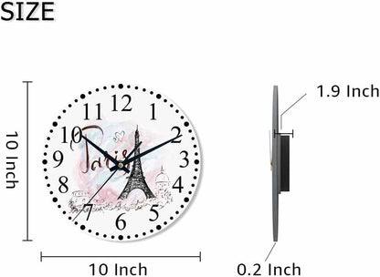 Clock Lemon Slice Style Wall Clock 10 Inch Silent Non-Ticking Clocks Battery Operated for Home Living Laundry Room Kitchen Bedroom Office