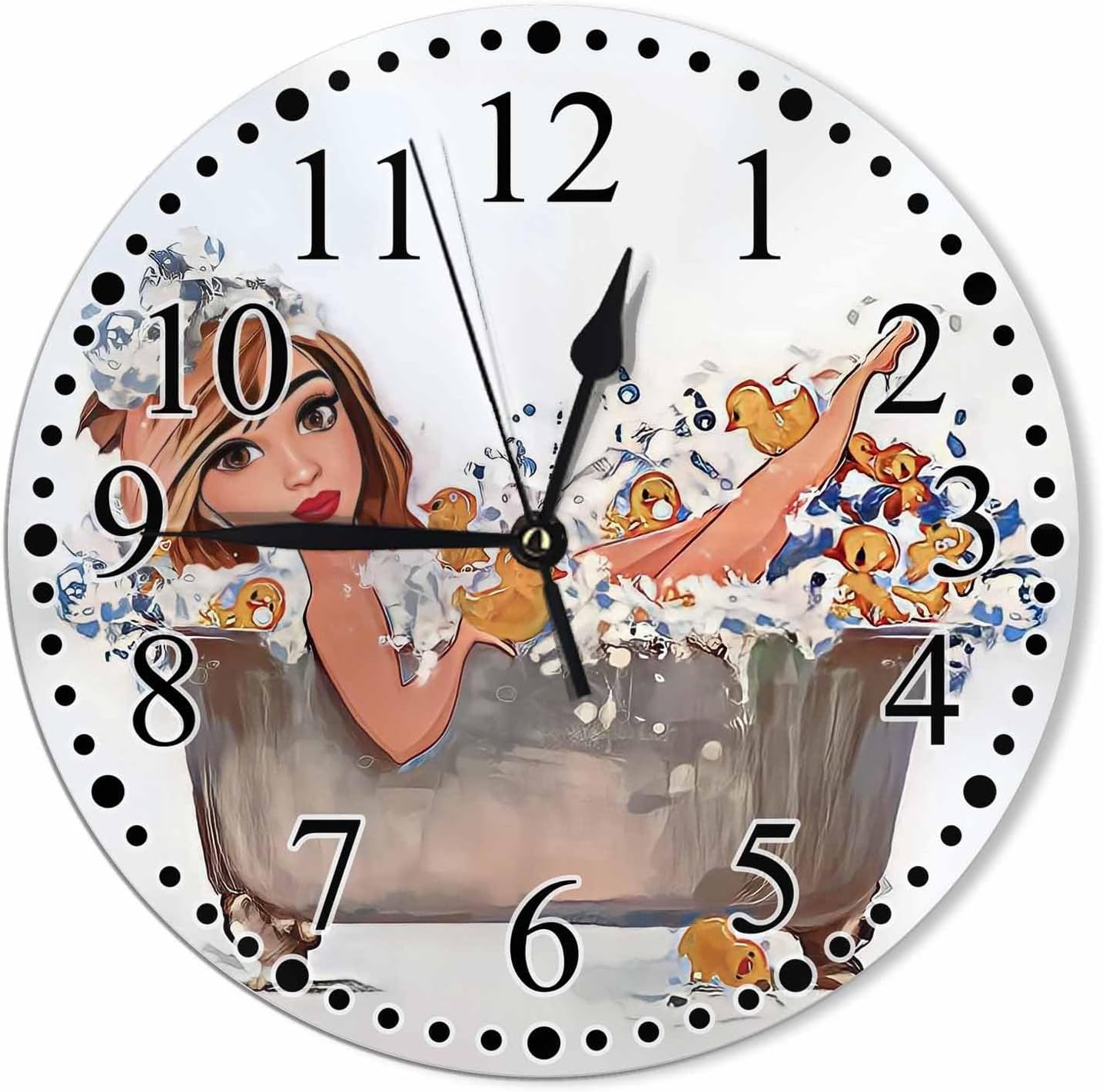 Clock Lemon Slice Style Wall Clock 10 Inch Silent Non-Ticking Clocks Battery Operated for Home Living Laundry Room Kitchen Bedroom Office