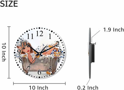 Clock Lemon Slice Style Wall Clock 10 Inch Silent Non-Ticking Clocks Battery Operated for Home Living Laundry Room Kitchen Bedroom Office