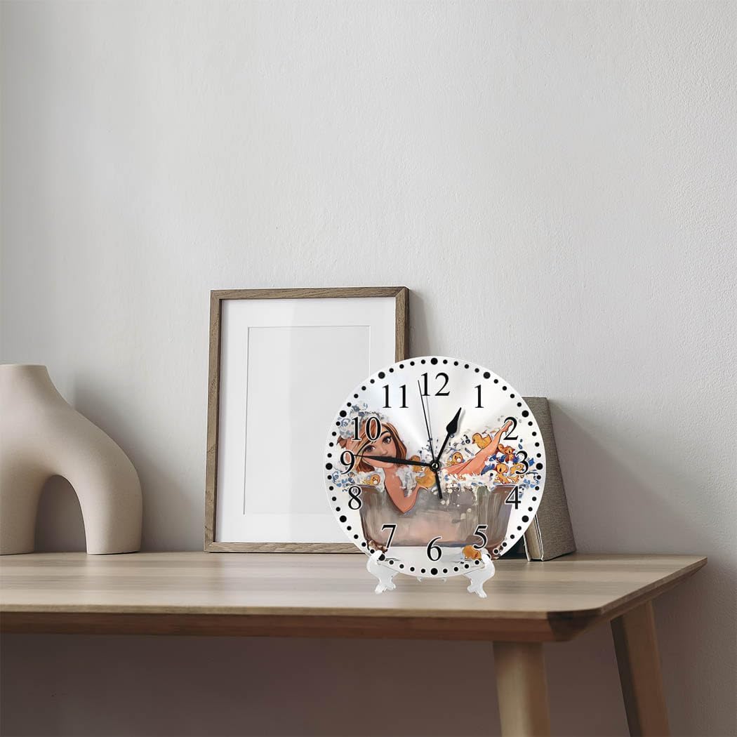 Clock Lemon Slice Style Wall Clock 10 Inch Silent Non-Ticking Clocks Battery Operated for Home Living Laundry Room Kitchen Bedroom Office