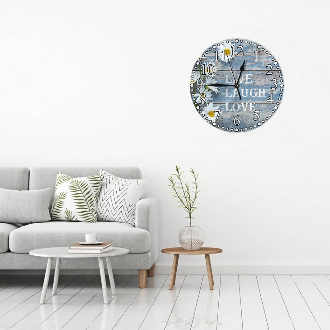 Clock Lemon Slice Style Wall Clock 10 Inch Silent Non-Ticking Clocks Battery Operated for Home Living Laundry Room Kitchen Bedroom Office