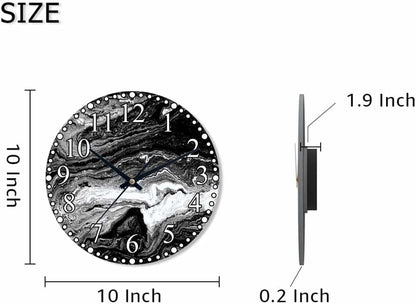 Clock Lemon Slice Style Wall Clock 10 Inch Silent Non-Ticking Clocks Battery Operated for Home Living Laundry Room Kitchen Bedroom Office