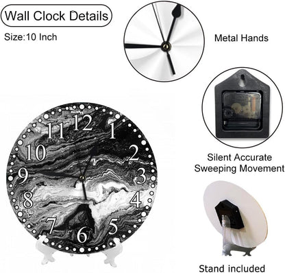 Clock Lemon Slice Style Wall Clock 10 Inch Silent Non-Ticking Clocks Battery Operated for Home Living Laundry Room Kitchen Bedroom Office