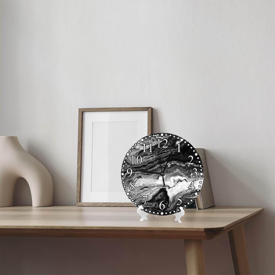 Clock Lemon Slice Style Wall Clock 10 Inch Silent Non-Ticking Clocks Battery Operated for Home Living Laundry Room Kitchen Bedroom Office