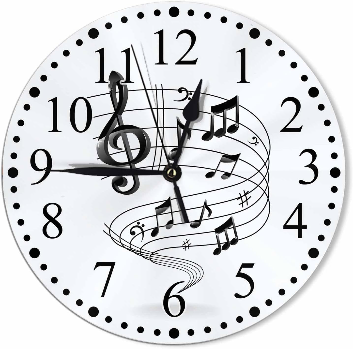 Clock Lemon Slice Style Wall Clock 10 Inch Silent Non-Ticking Clocks Battery Operated for Home Living Laundry Room Kitchen Bedroom Office