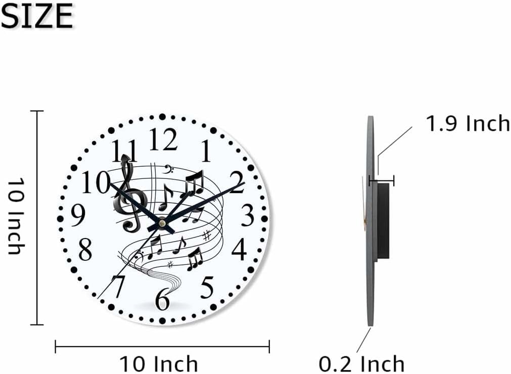 Clock Lemon Slice Style Wall Clock 10 Inch Silent Non-Ticking Clocks Battery Operated for Home Living Laundry Room Kitchen Bedroom Office
