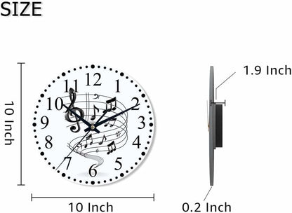 Clock Lemon Slice Style Wall Clock 10 Inch Silent Non-Ticking Clocks Battery Operated for Home Living Laundry Room Kitchen Bedroom Office