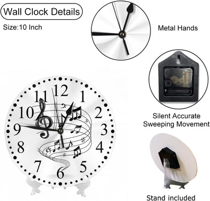 Clock Lemon Slice Style Wall Clock 10 Inch Silent Non-Ticking Clocks Battery Operated for Home Living Laundry Room Kitchen Bedroom Office