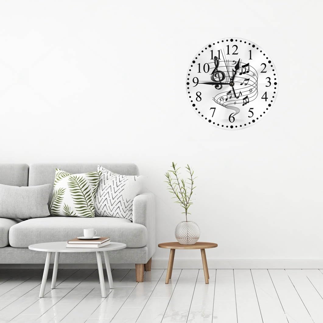 Clock Lemon Slice Style Wall Clock 10 Inch Silent Non-Ticking Clocks Battery Operated for Home Living Laundry Room Kitchen Bedroom Office