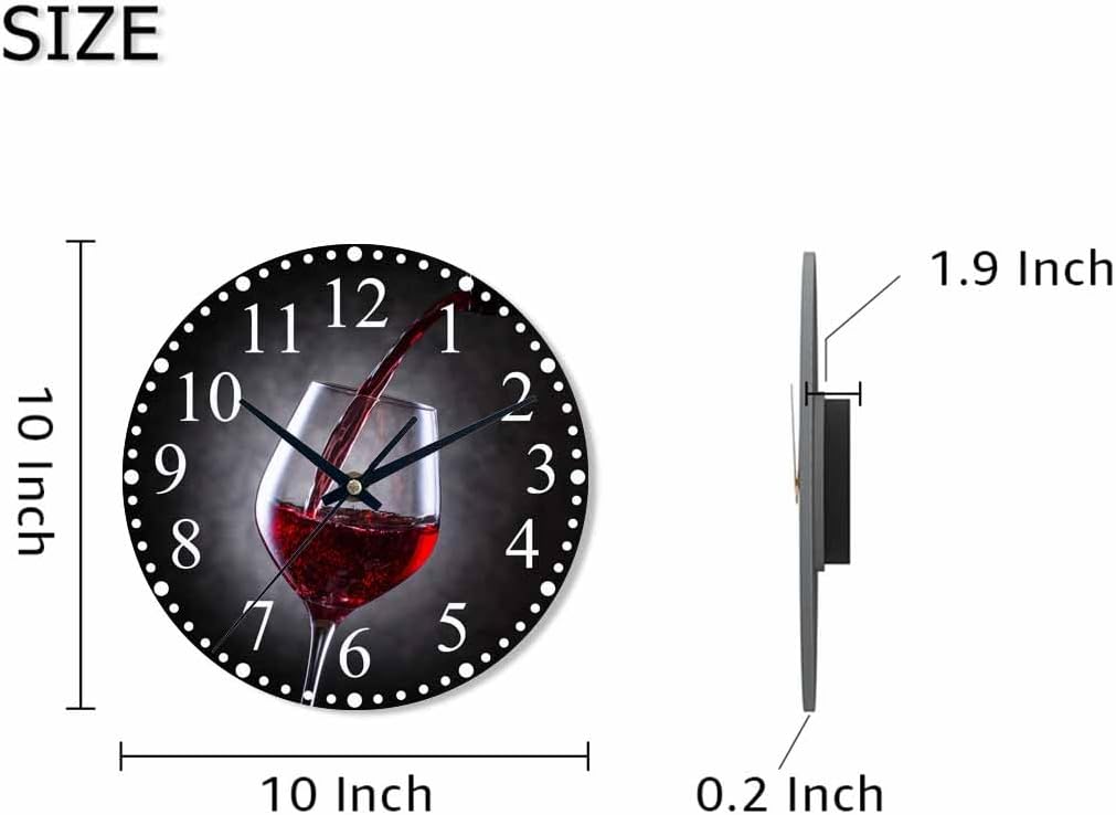 Clock Lemon Slice Style Wall Clock 10 Inch Silent Non-Ticking Clocks Battery Operated for Home Living Laundry Room Kitchen Bedroom Office