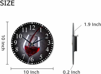 Clock Lemon Slice Style Wall Clock 10 Inch Silent Non-Ticking Clocks Battery Operated for Home Living Laundry Room Kitchen Bedroom Office