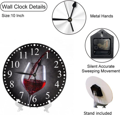 Clock Lemon Slice Style Wall Clock 10 Inch Silent Non-Ticking Clocks Battery Operated for Home Living Laundry Room Kitchen Bedroom Office