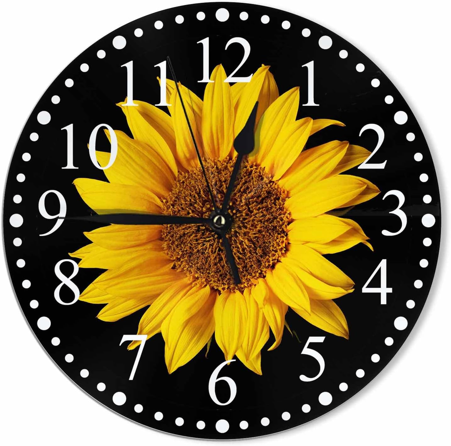 Clock Lemon Slice Style Wall Clock 10 Inch Silent Non-Ticking Clocks Battery Operated for Home Living Laundry Room Kitchen Bedroom Office