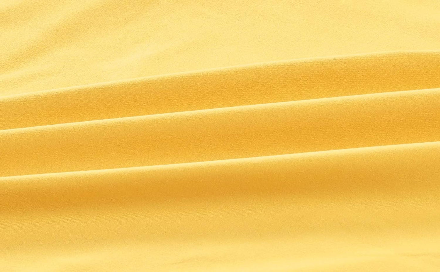 Sheets & Beyond Wrap Around Solid Microfiber Luxury Hotel Quality Fabric Bedroom Gathered Ruffled Bedding Bed Skirt 14 Inch Drop (King, Yellow)