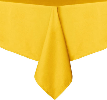 210GSM Rectangle Table Cloth - Heavy Duty Water Proof Microfiber Tablecloth, Decorative Fabric Table Cover for Outdoor and Indoor Use (Yellow, 54 x 54 Inch)
