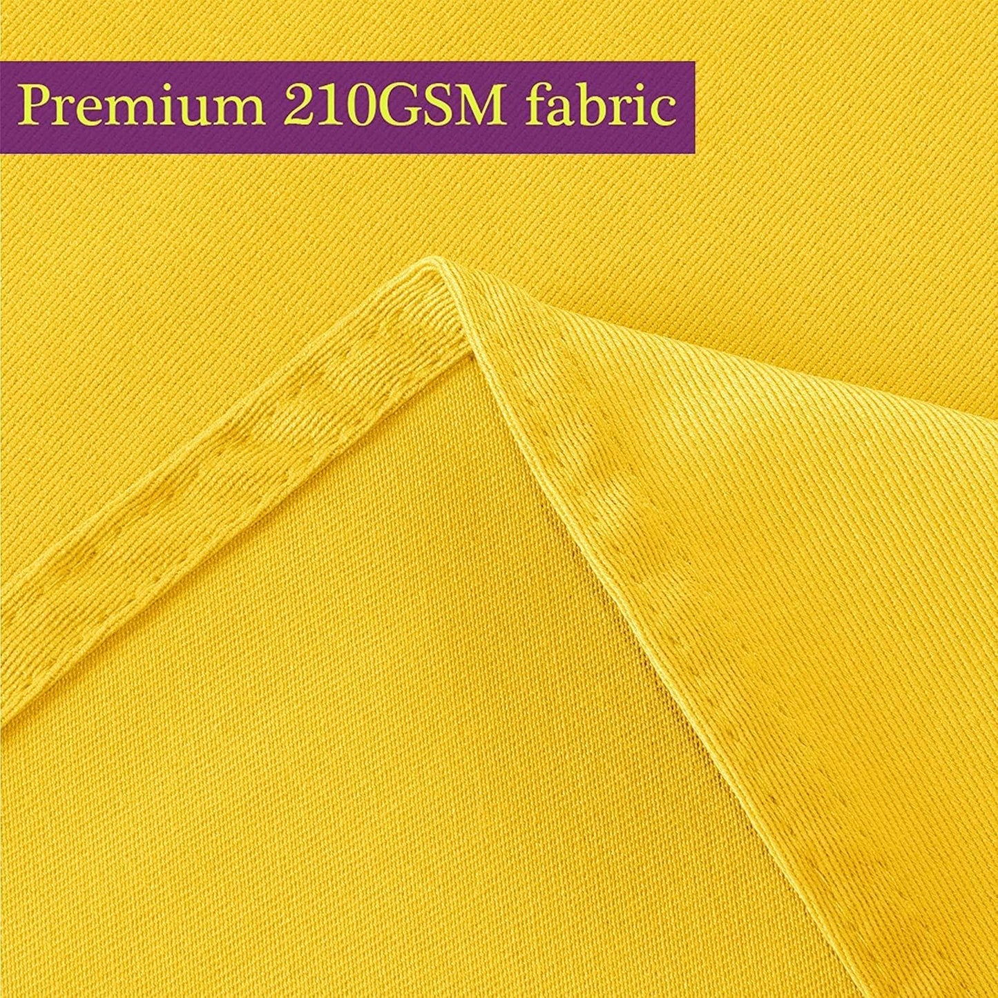 210GSM Rectangle Table Cloth - Heavy Duty Water Proof Microfiber Tablecloth, Decorative Fabric Table Cover for Outdoor and Indoor Use (Yellow, 54 x 54 Inch)