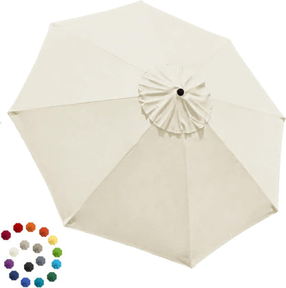 USA 9FT Patio Umbrella Replacement Covers 8 Ribs Market Umbrella Canopy Cover (CANOPY ONLY) (Natural)
