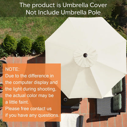 USA 9FT Patio Umbrella Replacement Covers 8 Ribs Market Umbrella Canopy Cover (CANOPY ONLY) (Natural)