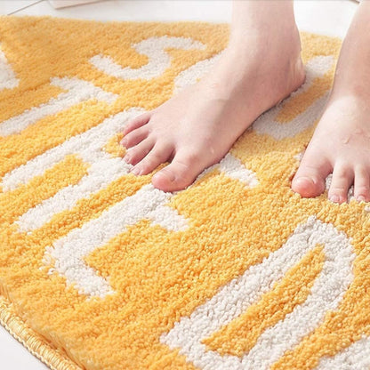 Soft Yellow Lemon Bath Rug for Kids Non Slip Absorbent Bath Mat Washable Shaggy Kids Bedroom Decor Bathroom Door Mat 31.5''x19.7''