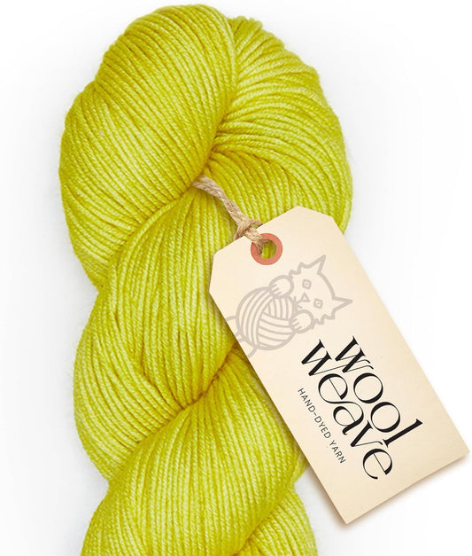 Superwash Merino Wool Yarn for Knitting & Crocheting - Premium Hand Dyed, 100gr, 240 Yards, Dk Weight - Luxurious, Soft & Durable Bright Yellow Yarn