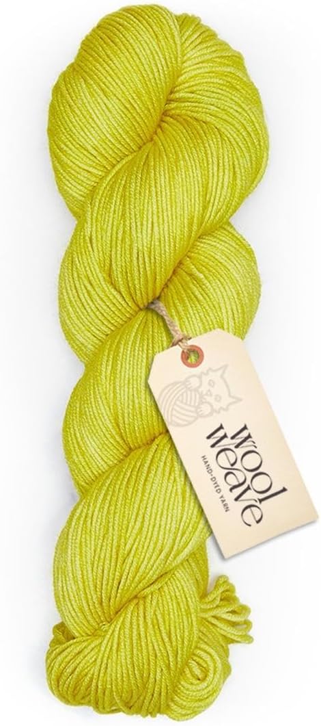 Superwash Merino Wool Yarn for Knitting & Crocheting - Premium Hand Dyed, 100gr, 240 Yards, Dk Weight - Luxurious, Soft & Durable Bright Yellow Yarn