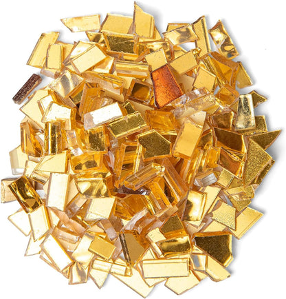 Red Yellow Mixed Irregular Mosaic Glass Mosaic Tiles Pieces, 300 Grams Mosaic DIY Set Adult Mosaic Set, Mosaic Crafts Mosaic Making Supplies